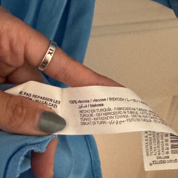 NWT Zara Blue Collared Dress - Picture 6 of 7